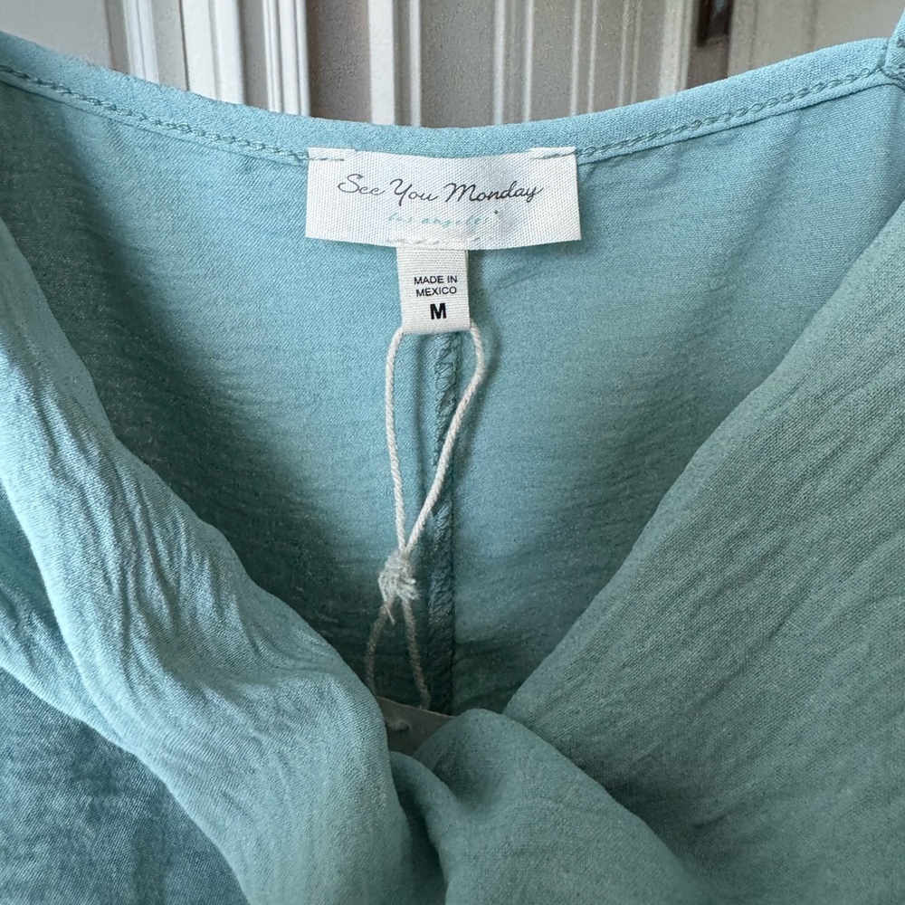See you Monday turquoise long dress Size: M - Picture 2 of 5